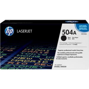 HP 504A Black Original LaserJet Toner Cartridge, CE250A