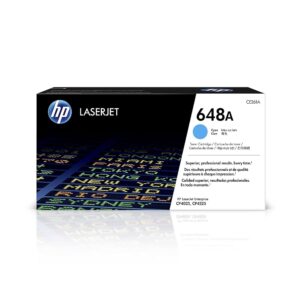 HP 648A Cyan Original LaserJet Toner Cartridge, CE261A