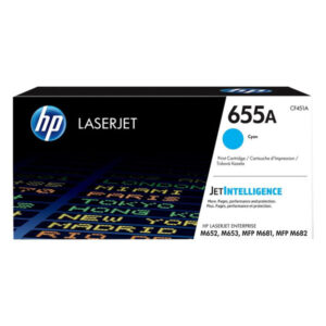HP 655A Cyan Original LaserJet Toner Cartridge, CF451A