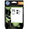 HP 711 2-pack 80-ml Black DesignJet Ink Cartridges P2V31A